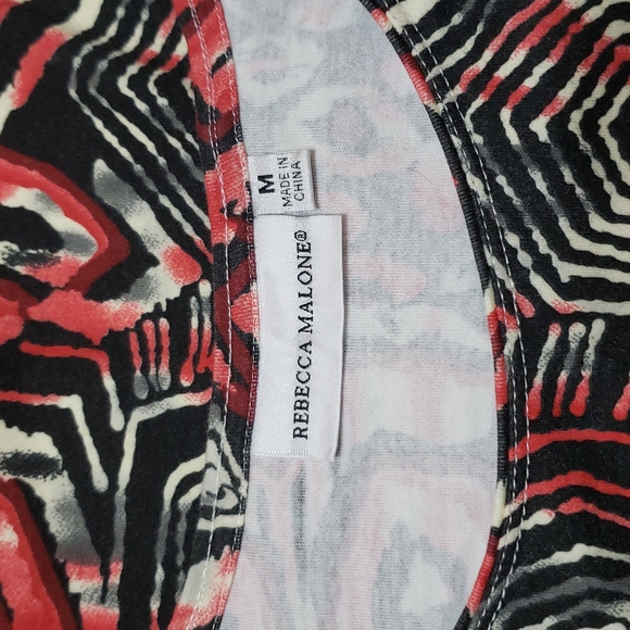 Rebecca Malone - Abstract Geometric Tie-dye 3/4 sleeved top (Ladies Medium) - Picture 3 of 12